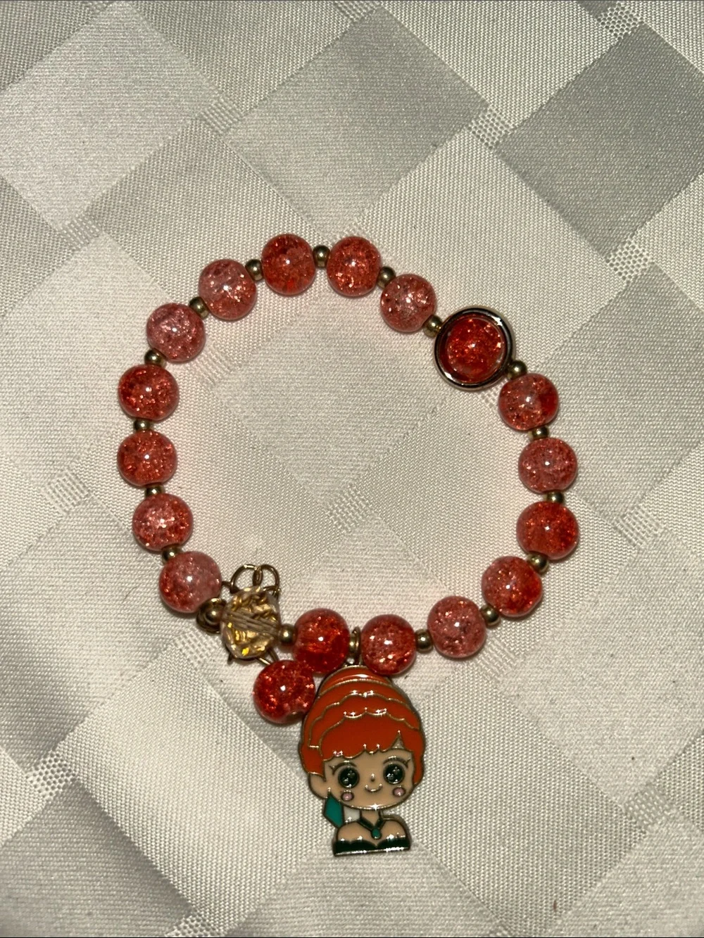 Multicolor Beaded Bracelets with Cinderella and Snow White